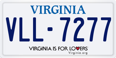 VA license plate VLL7277