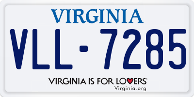 VA license plate VLL7285