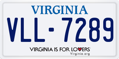 VA license plate VLL7289