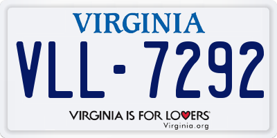 VA license plate VLL7292