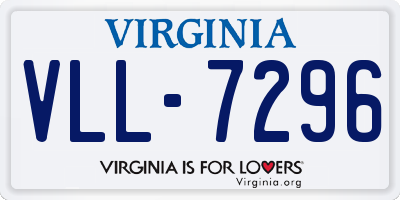 VA license plate VLL7296