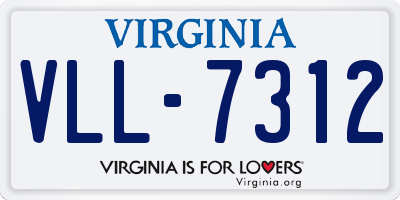 VA license plate VLL7312