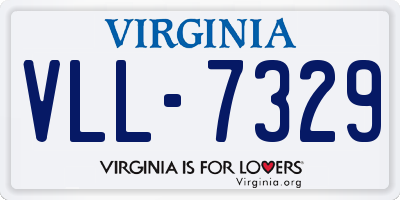 VA license plate VLL7329