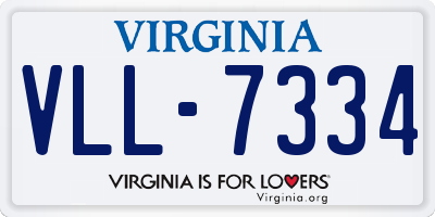 VA license plate VLL7334