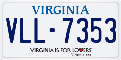 VA license plate VLL7353