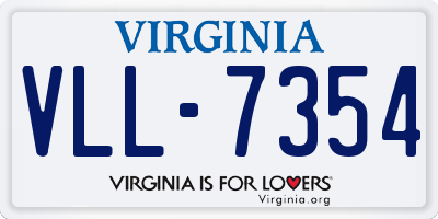 VA license plate VLL7354