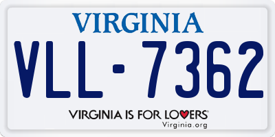 VA license plate VLL7362