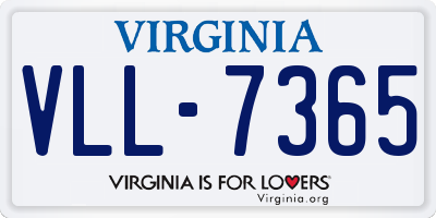 VA license plate VLL7365