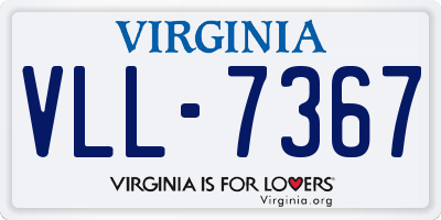 VA license plate VLL7367