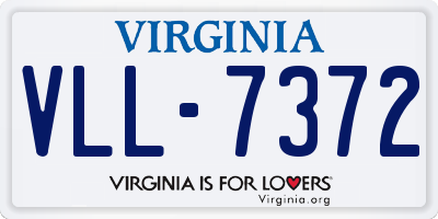 VA license plate VLL7372