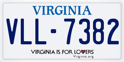 VA license plate VLL7382