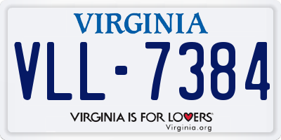 VA license plate VLL7384