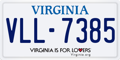 VA license plate VLL7385