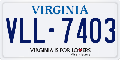 VA license plate VLL7403