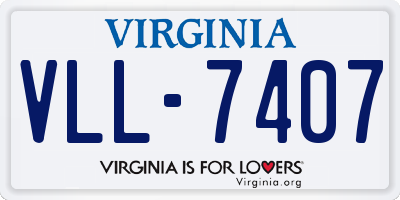 VA license plate VLL7407