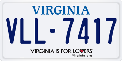 VA license plate VLL7417