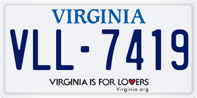 VA license plate VLL7419