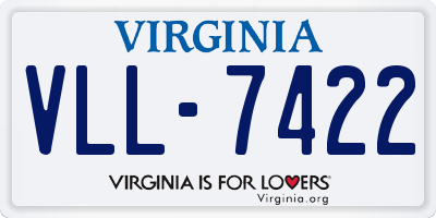 VA license plate VLL7422