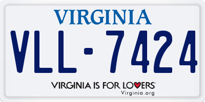 VA license plate VLL7424