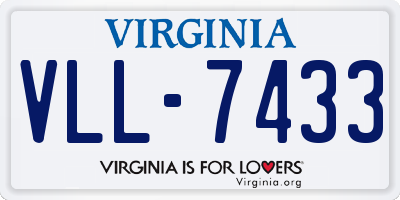 VA license plate VLL7433