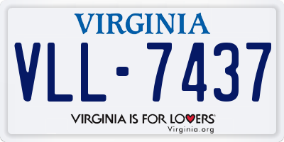 VA license plate VLL7437