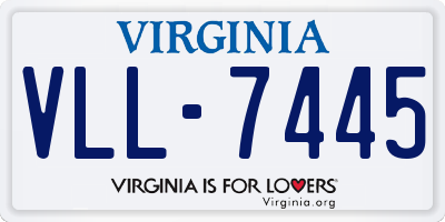 VA license plate VLL7445