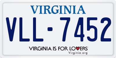 VA license plate VLL7452