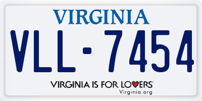 VA license plate VLL7454