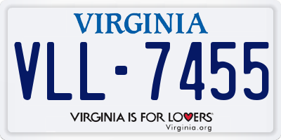 VA license plate VLL7455