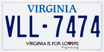 VA license plate VLL7474