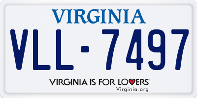 VA license plate VLL7497