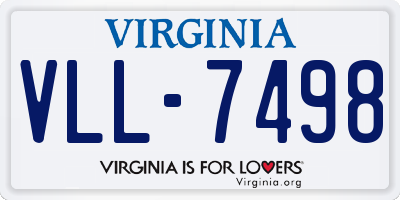 VA license plate VLL7498