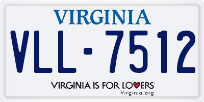 VA license plate VLL7512