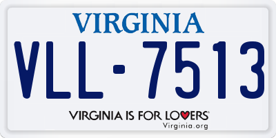 VA license plate VLL7513