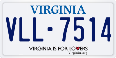 VA license plate VLL7514