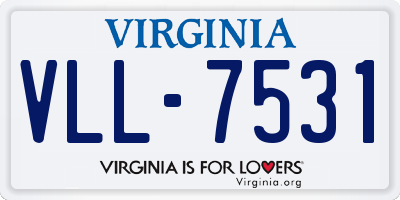 VA license plate VLL7531