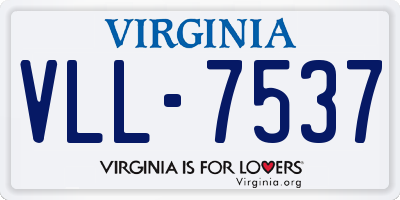 VA license plate VLL7537