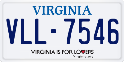 VA license plate VLL7546