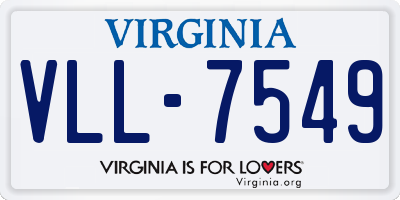 VA license plate VLL7549