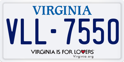 VA license plate VLL7550