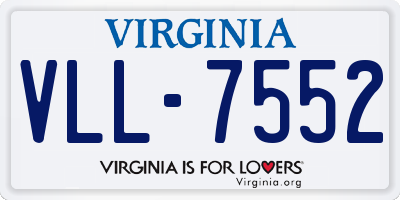 VA license plate VLL7552