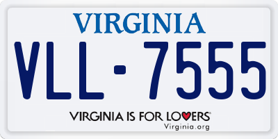 VA license plate VLL7555