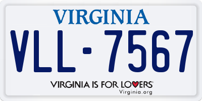 VA license plate VLL7567