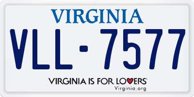 VA license plate VLL7577