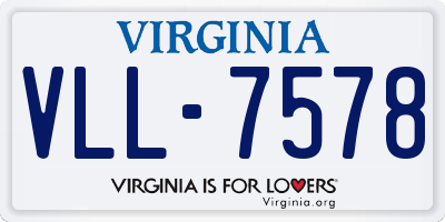 VA license plate VLL7578