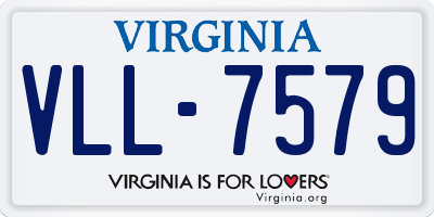 VA license plate VLL7579