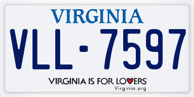 VA license plate VLL7597