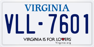 VA license plate VLL7601