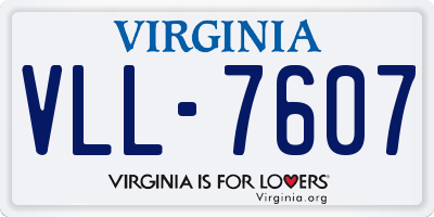 VA license plate VLL7607