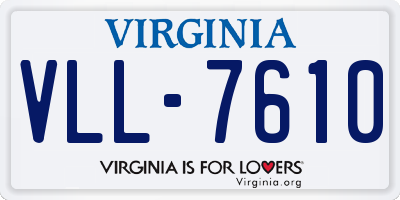 VA license plate VLL7610